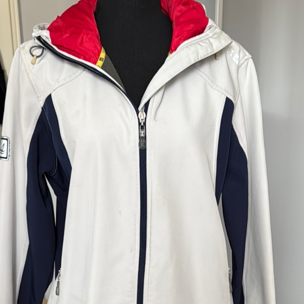 Stylish White and Red Jacket